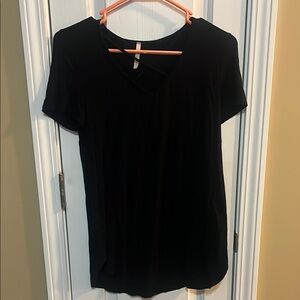 Classic Black V-Neck Women's Top